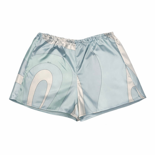 ICE BLUE SATIN SHORTS